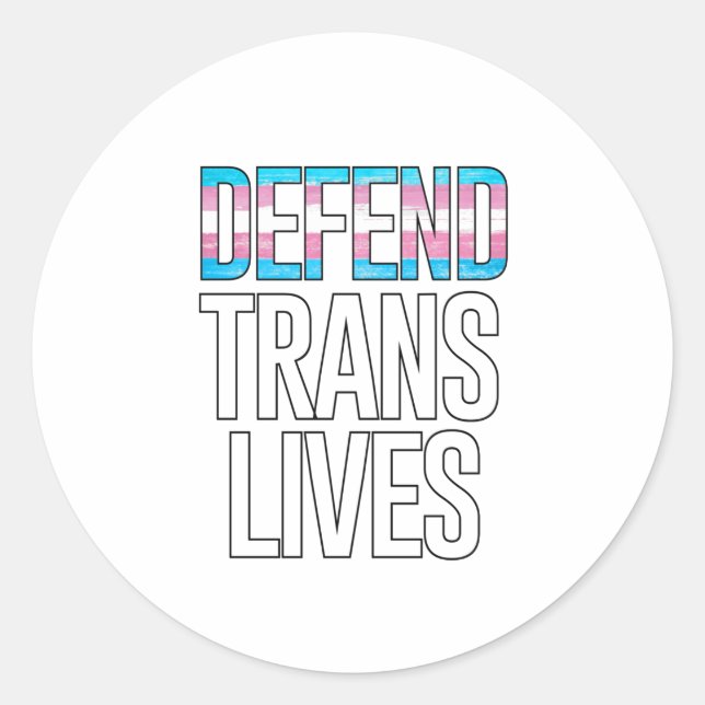 Verteidiger von Trans Lives Runder Aufkleber (Vorderseite)