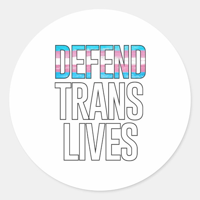 Verteidiger von Trans Lives Runder Aufkleber (Vorderseite)