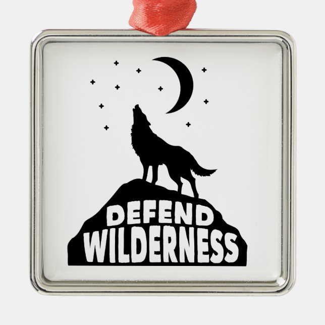 Verteidiger Wilderness Wolf Moon Ornament Aus Metall (Vorne)