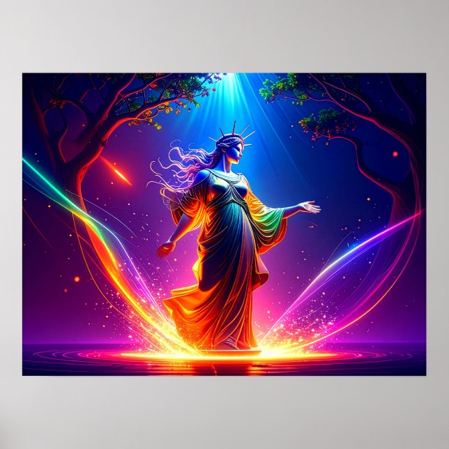 Verteidigerin der Demokratie Lady Liberty Kriegeri Poster (Vorne)