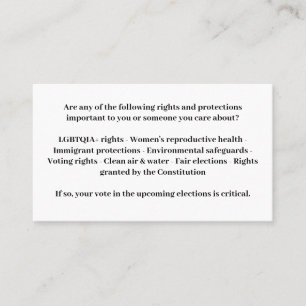 Verteidigung der Demokratie - Abstimmung blau Visitenkarte
