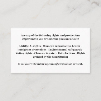 Verteidigung der Demokratie - Abstimmung blau Visitenkarte