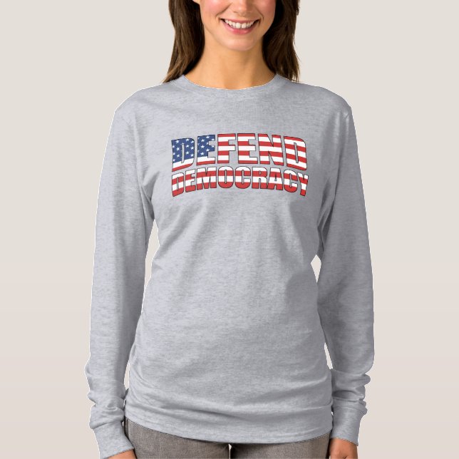 Verteidigung der Demokratie für Demokratie und Wah T-Shirt (Vorderseite)