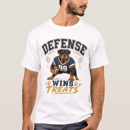 Verteidigung Gewinnt Leckerlis Rottweiler Fußball T-Shirt