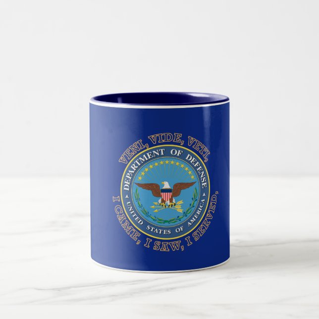 Verteidigungsministerium DOD VVV Schild Zweifarbige Tasse (Mittel)