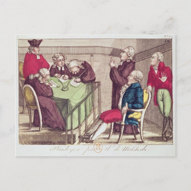 Verteidigungsrede von Monsieur de Malesherbes Postkarte (Vorderseite)