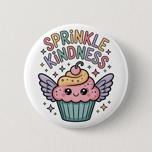 Verteile Freundlichkeit | Cupcake Button (Vorderseite)