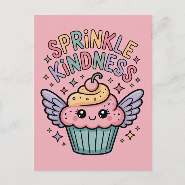 Verteile Freundlichkeit | Cupcake Postkarte (Vorderseite)
