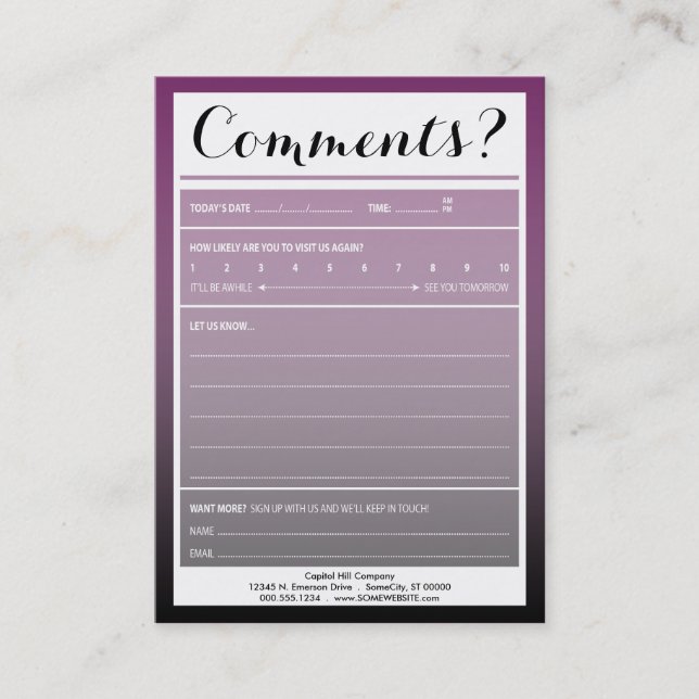 Verteilerlistenkommentarkarte mit Logo Visitenkarte (Vorderseite)