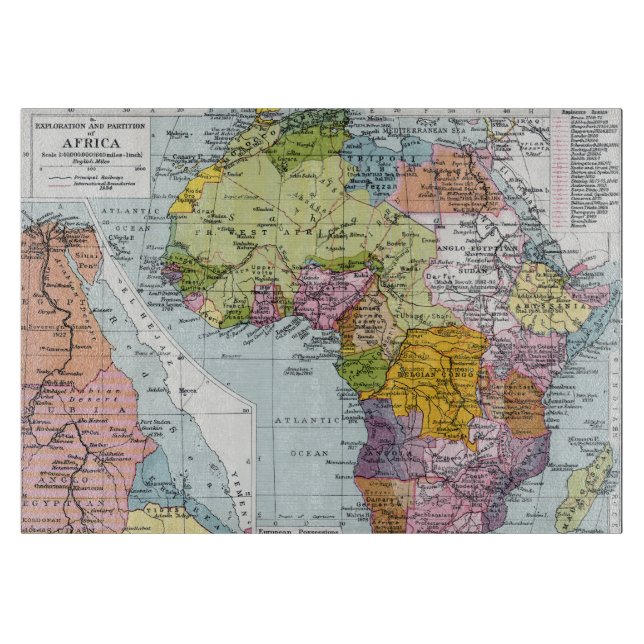 VERTEILTES AFRIKA, 1914 SCHNEIDEBRETT (Vorderseite)
