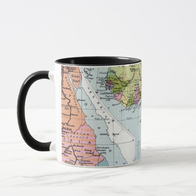 VERTEILTES AFRIKA, 1914 TASSE (Links)