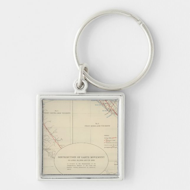 Verteilung der Erdbewegung in Kalifornien Schlüsselanhänger (Vorne)