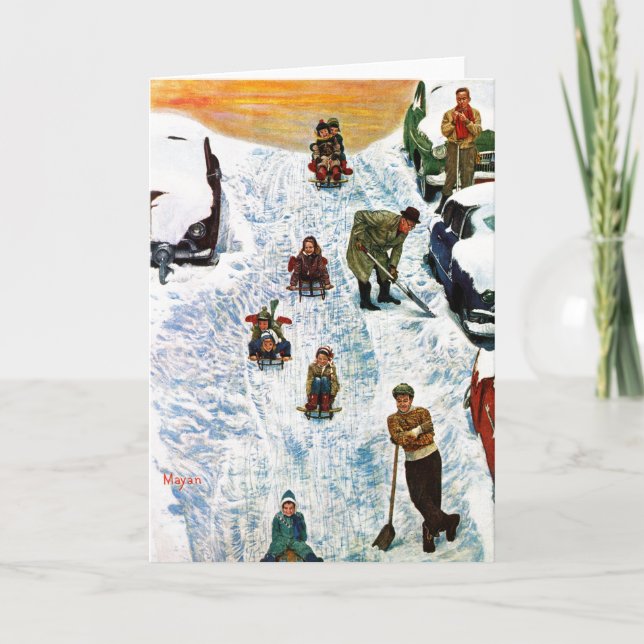 Verteilung und Ausgraben Feiertagskarte (Vorderseite)