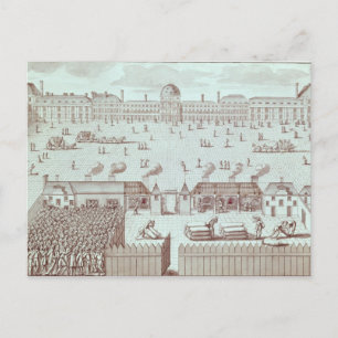 Verteilung von Brot auf den Tuileries Kiosk Postkarte