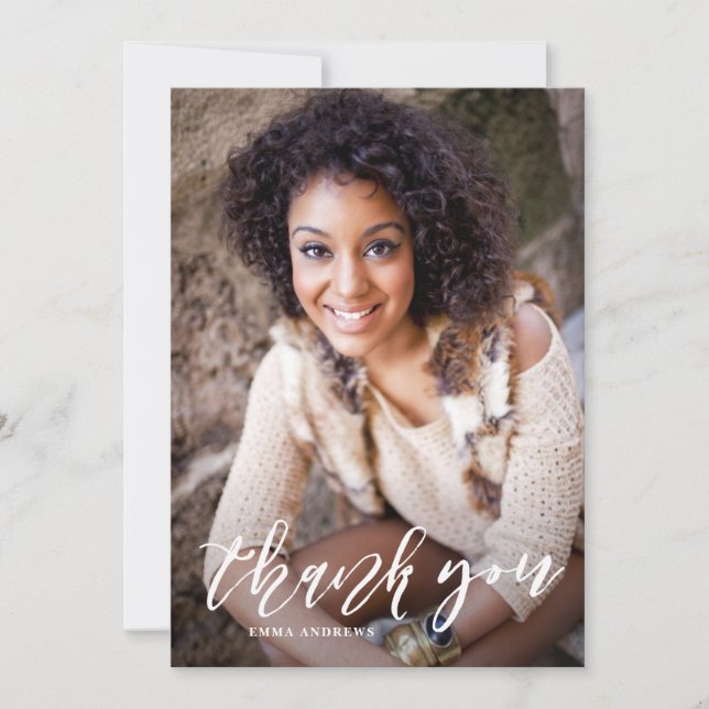 Vertical Abschluss, handgeschriebenes Skript Viele Dankeskarte (Vorderseite)