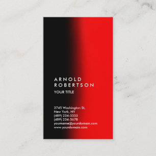 Vertical Beruflich Business Card: Red Black Chic Visitenkarte