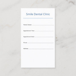 Vertical Dental Appointment Card Clean Design Terminkarte