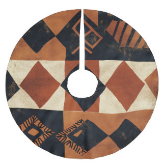 Vertical design with African elements Polyester Weihnachtsbaumdecke