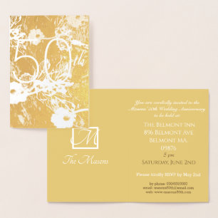 Vertical Foil Card zum 50. Geburtstag der Hochzeit Folienkarte