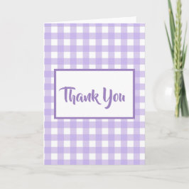 Vertical Lilac Gingham Danke-Karte Karte