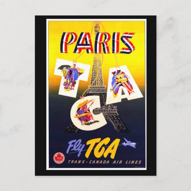 Vertical Postcard Destination Paris Postkarte (Vorderseite)