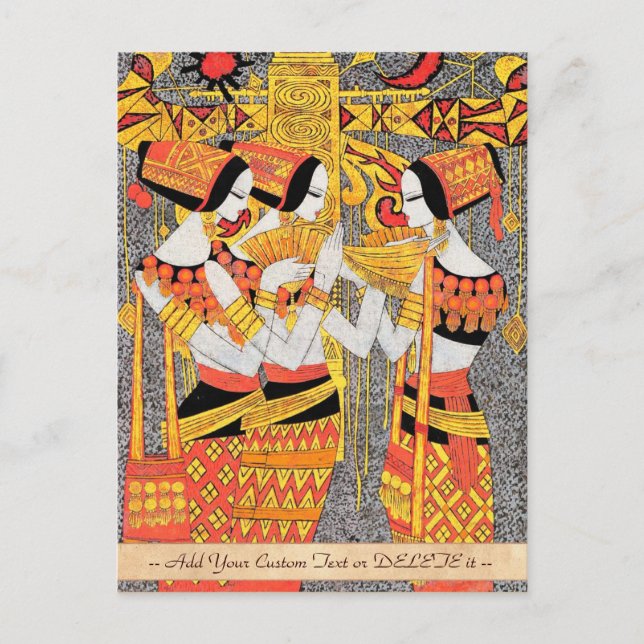 Vertical Song orientalisch-äyptische Frauen Mädche Postkarte (Vorderseite)