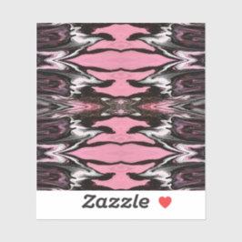 Vertigo Abstract Red Black Silver Fluid Art Aufkleber