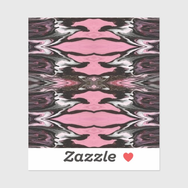 Vertigo Abstract Red Black Silver Fluid Art Aufkleber (Blatt)