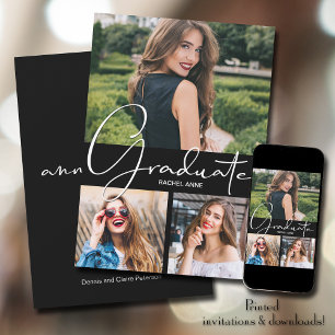 Vertikal 3 Foto Schwarzer Abschluss Ankündigung