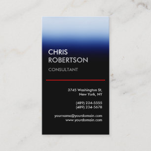 Vertikal blaue schwarze attraktive Visitenkarte