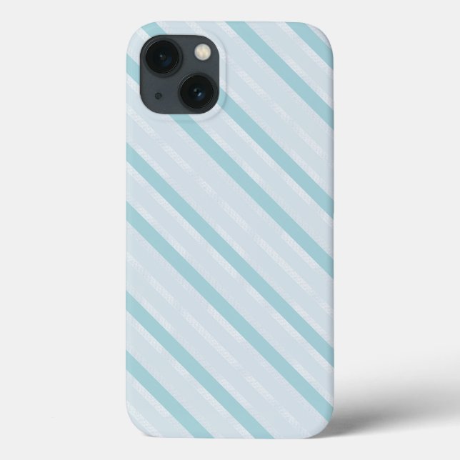 Vertikal Dusty Blue und Silver Stripes Case-Mate iPhone Hülle (Rückseite)