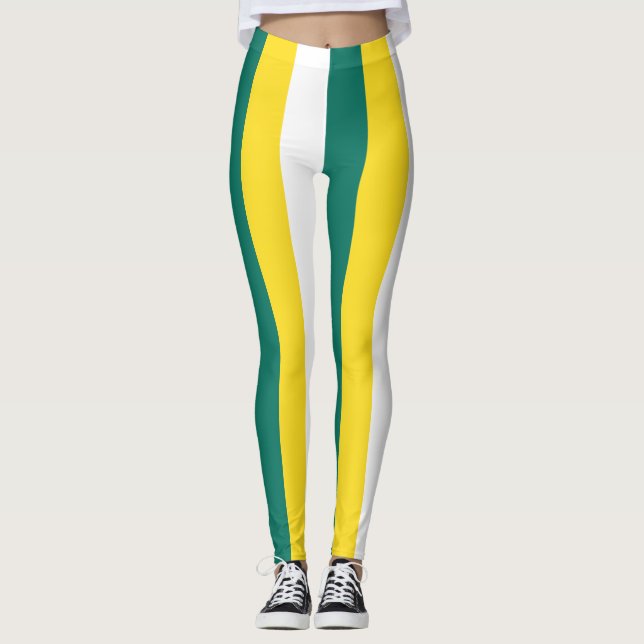 Vertikal gestrichelte Macau-Farben für die nationa Leggings (Vorderseite)
