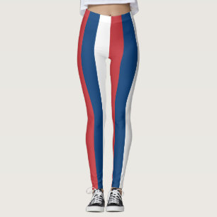 Vertikal gestrichelte serbische Farben für die Fla Leggings