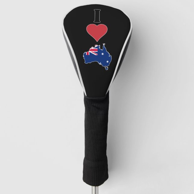 Vertikal I Liebe Australien / Ich Herz Australien Golf Headcover (Vorderseite)