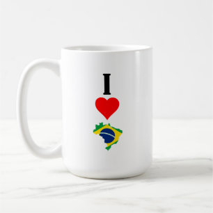 Vertikal I Liebe Brasilien / I Herz Brasilien Bras Kaffeetasse