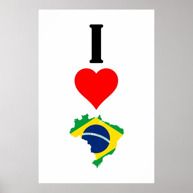 Vertikal I Liebe Brasilien / I Herz Brasilien Bras Poster (Vorne)