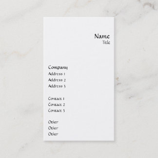 Vertikal machen Sie glatt Visitenkarte