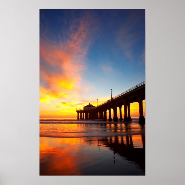 Vertikal Manhattan Beach Pier Poster (Vorne)