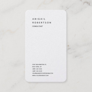 Vertikal Minimalistisch Schlicht Moderne Weiße Tre Visitenkarte