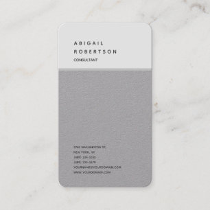 Vertikal Minimalistisch Schlicht Modernes Grau Visitenkarte