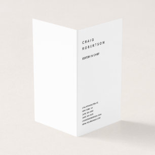 Vertikal Minimalistisch Schlicht Modernes Schwarz  Visitenkarten