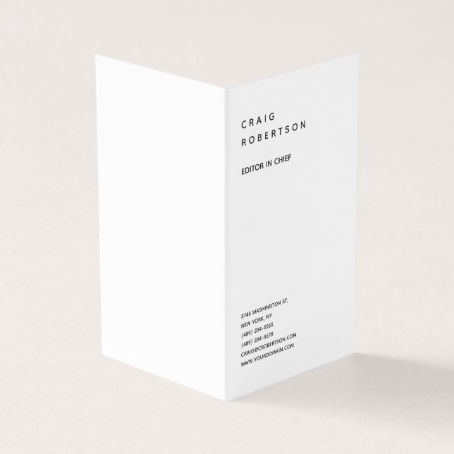 Vertikal Minimalistisch Schlicht Modernes Schwarz  Visitenkarten (Vorderseite)