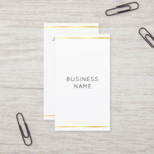 Vertikal Moderne elegante Corporate Gold Streifen Visitenkarte