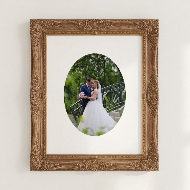 Vertikal Oval Form Hochzeitskennzeichen Foto Poster (Vertical Oval Shape Wedding Photo Poster)