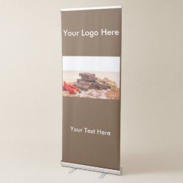 Vertikal rückmachbares Banner mit künstlicher Scho