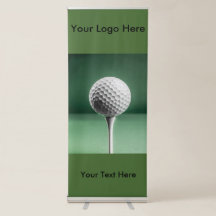 Vertikal rückverfolgbares Banner mit Golf Ball