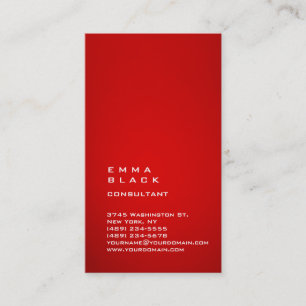 Vertikal Schlicht beeindruckender Red White Consul Visitenkarte