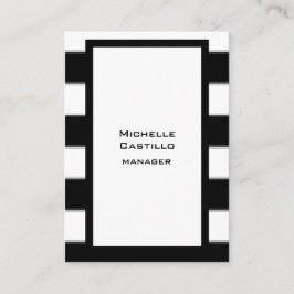 Vertikal Schwarz-weiß gestreift Schlicht modern Visitenkarte