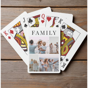 Vertikale benutzerdefinierte Fotocollage Familie B Spielkarten