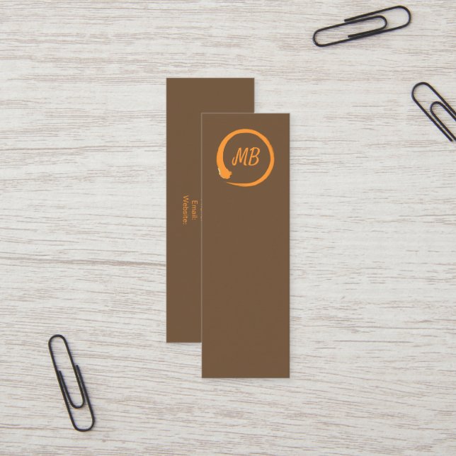Vertikale businesscards Zen des Monogramms in der Mini Visitenkarte (Vorderseite/Rückseite Beispiel)